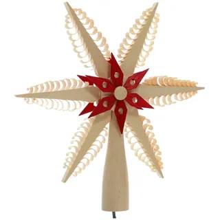 Baumschmuck Christbaumspitze Natur Rot BxHxT 20x20x3cm NEU Weihnachtsbaum spitze