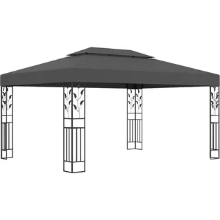 Pavillon mit Doppeldach 3x4 m Anthrazit - Grau