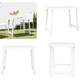 vidaXL Campingtisch Weiß 79x56x64 cm PP Holzoptik - Campingtisch - Campingtische - Couchtisch - Gartentisch - Weiß