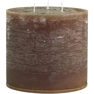 Chic Antique Macon rustikale Stumpenkerze versch.Farben und Größen Kerze Antik NEU Altarkerzen 100 % Paraffin lange Brenndauer (Walnuss, 15x15 cm)