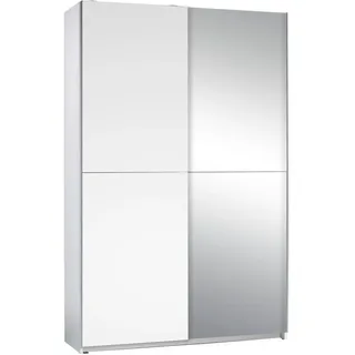 SchlafKONTOR Schwebetürenschrank Heimo/Fast 125 x 195,5 x 38 cm Weiß