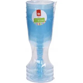 4Er-Set Weingläser 160Mlkunststoff - Blau, Gelb, Rosa, Grün