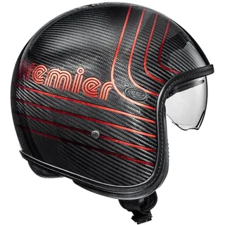 Premier Offener Helm Vintage,Platinum ED. Carbon EX RED Chromed,L