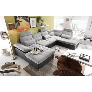 OSCA Wohnlandschaft Jakarta U inkl. Kissen Schwarz/Silber