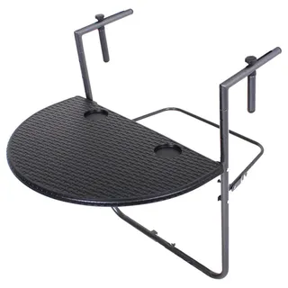 Gardenson Balkontisch , Anthrazit, Schwarz , Metall, Kunststoff , rund , 64x73x60 cm , klappbar, regenabweisend, UV-beständig, wetterbeständig, platzsparend , Gartenmöbel, Gartentische, Klapptische