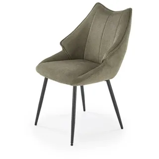 Schalenstuhl K543 55x60x87cm gepolstert mit Steppnähten für Esszimmer olivgrün - Grün