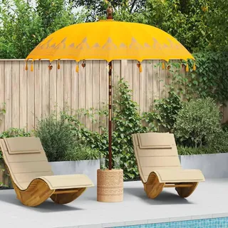 vidaXL Balinesischer Sonnenschirm Gelb 215 x 215 x 260 cm - Gelb