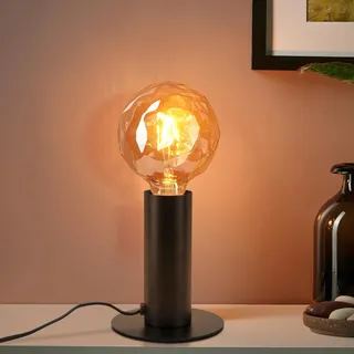 GBLY Nachttischlampe Vintage Tischlampe E27: Tischleuchte Schwarz MAX.40W mit Stecker inkl. Schalter Nachttischleuchte Industrial Retro Nachtlampe für Schlafzimmer Wohnzimmer - Ohne Leuchtmittel