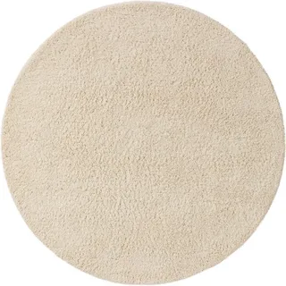 benuta Pure Wollteppich rund Berber Cream ø 200 cm rund , Textil , Rauten , Rund , 200x200 cm , pflegeleicht , Teppiche und Böden, Teppiche, Schafwollteppiche
