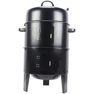 Multifunktionaler Räuchergrill, 2 Ebenen, tragbares Design, vielseitige Kochfunktionen , schwarz - Schwarz