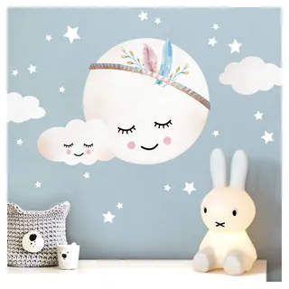 Little Deco Wandtattoo Wolken Mond & Sterne DL263