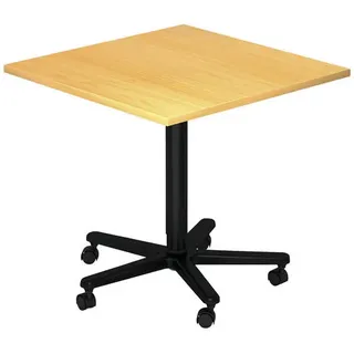 Venda Stehtisch , Schwarz, Buchefarben , Metall, Holzwerkstoff , 80x72-114x80 cm , Fsc, DIN EN ISO 14001 , höhenverstellbar , Büromöbel, Schreibtische, Stehtische