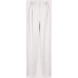 Bundfaltenhose MADELEINE "Palazzohose Weite Bundfaltenhose mit Formbund", Damen, Gr. 17, K-Gr, weiß (wollweiß, melange), Obermaterial: 62% Polyester PES. 26% Viskose CV. 9% Wolle WO. 3% Elasthan EL., Hosen Bundfaltenhose