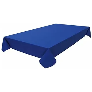 Hochwertige Tischdecke Tischwäsche aus 100% Baumwolle Kollektion Konzept, Farbe & Größe wählbar (Tischdecke - 120x200cm, Royalblau)