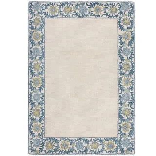 Xora Wollteppich , Blau , Textil , Graphik , rechteckig , 120x170 cm , Reach, AZO-frei, Bsci, Handmade in India , für Fußbodenheizung geeignet , Teppiche und Böden, Teppiche, Moderne Teppiche