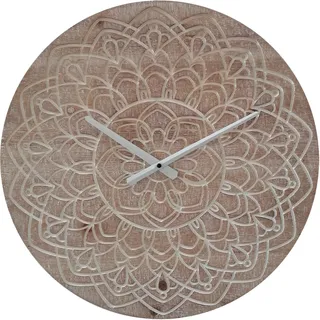 Rebecca Mobili Dekorative Uhr in Braun und Weiß im Boho-Stil - Braun