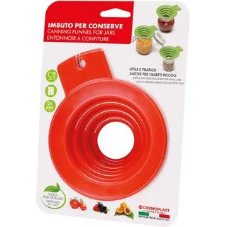 COSMOPLAST Trichter für Konserven, Marmeladen. Auch ideal für Salz. 100% in Italien hergestellt, rot