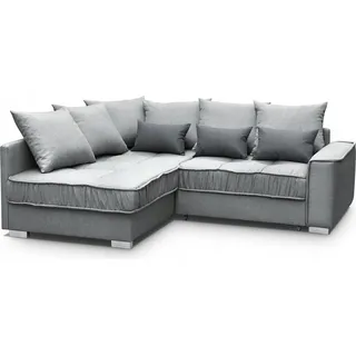 Ecksofa RALF – Wohnlandschaft Polstersofa Polsterecke Schlaffunktion (Grey – Rino 88 + 97 links) - Hellgrau