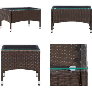 vidaXL Couchtisch Braun 60 x 40 x 36 cm Poly Rattan - Gartentisch - Gartentische - Outdoor-Tisch - Outdoor-Tische - Braun