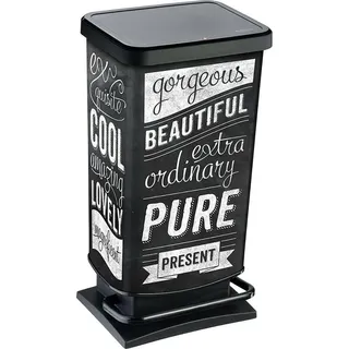 Rotho Paso Treteimer Hipster 40l schwarz - Schwarz