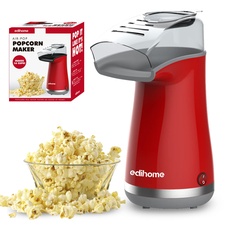 Edihome, Popcornmaschine, Popkornmaschinene, Elektrischer Popcorn Maker, 1200 W, Inklusive Dosierlöffel, Popkorn fertig in 2 Minuten, Heimkino, Series (Rot)