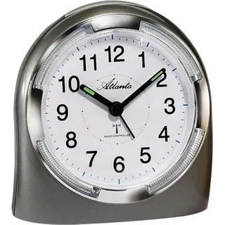 Atlanta 1404/4 Wecker Funk Funkwecker analog anthrazit mit Licht Snooze - Weiß