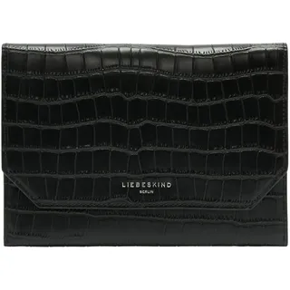 LIEBESKIND BERLIN Leder Clutch Abendtasche Lora Croco Pouch Black schwarz