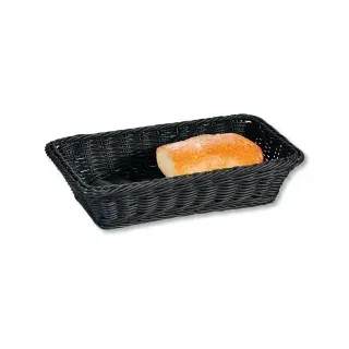 KESPER Obstkorb aus Vollkunststoffgeflecht, eckig 19809 Brot-Obstkorb Vollkunststoff in Plastik, Schwarz, 35 x 7,5