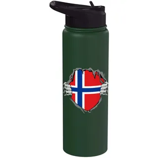 Norwegen Truhe Norwegische Flagge Norwegischer Stolz Norwegische Wurzeln Stainless Steel Insulated Water Bottle