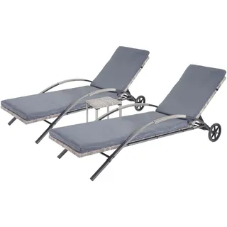 MCW Sonnenliege 65 x 87 x 200 cm Grau
