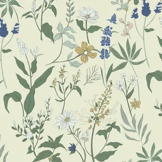 Timeet Selbstklebende Tapete Beige Botanischer Klebefolie Möbel Blumen Möbelfolie Selbstklebend Textur Möbelaufkleber floralem Muster Bunt Blumentapete Wasserfest Vinyl Folie für Möbel, Küche 44x300CM