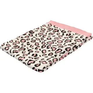 Patinio Schmusedecke , Rosa, Schwarz, Elfenbein , Textil , Animalprint , 80x100 cm , Gots, Oeko-Tex® Standard 100 , pflegeleicht , Schlafen, Kuscheln & Schlafen, Schmusedecken
