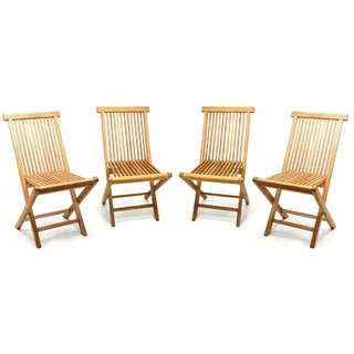 VCM Gartenstuhl 4er Gartenstuhl Hochlehner Klappstuhl 40 x 46 x 40 cm braun