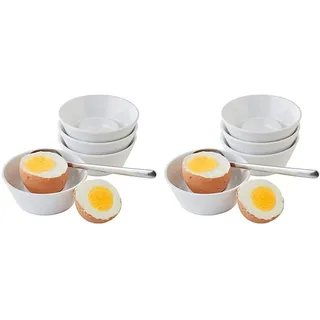 APS Eierbecher 4er-Set - stapelbare Eier-Becher mit hohem Rand aus Melamin - Abmessungen: 8 x 8 cm/Höhe: 3 cm/Farbe: Weiß (Packung mit 2)