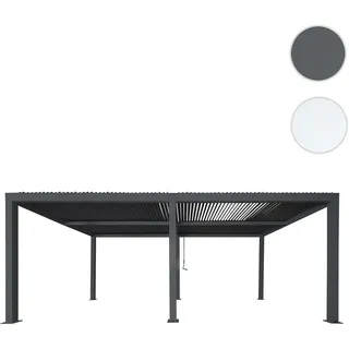 Pergola HWC-L46, Gartenpavillon Lamellen-Pavillon, 11cm-Aluminium-Gestell, Regenrinne sturmfest, 3x6