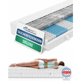 AM Qualitätsmatratzen 3D Deluxe Taschenfederkernmatratze 200 x 200 cm H2