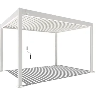 Weide Deluxe Pergola Voll-Aluminium 3x4m mit Lamellendach freistehend weiß - Weiß