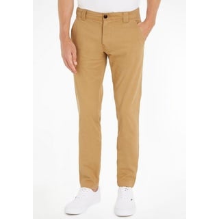 Tommy Jeans Herren CHINO Pant mit Markenlabel, Gr. 34 - Länge 30, Classic Khaki, 34W/30L