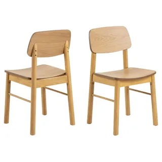 Actona Esszimmerstuhl Barlow Holz Eiche 2 Stück beige