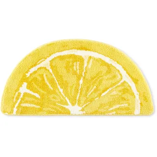 TOWN & COUNTRY PLAY Citrus Slice Badematte, halbrund, saugfähig, getuftet, rutschfeste Unterseite, maschinenwaschbar, Gelb, 88,1 x 46 cm
