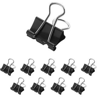 Westcott Foldback Klammern 15mm Schwarz 12 Stück | 12er Pack Metall Klammern für Dokumente | stabile und wiederverwendbare Papierklammern | 15mm Klemmen für Büro und Haushalt | E-10700 00