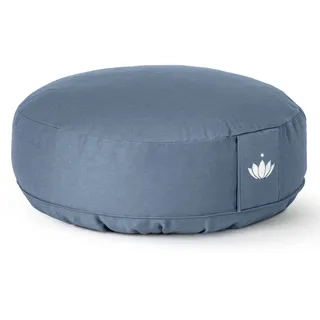 Lotuscrafts® Meditationskissen mit 10 cm Sitzhöhe, extra niedrig, Yoga Kissen mit Dinkelfüllung, Yogakissen Rund, Bodenkissen Rund, Yogakissen Meditationskissen, Bezug waschbar, GOTS Zertifiziert