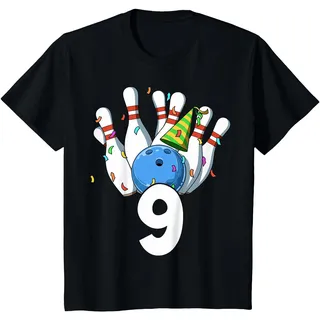 Bowling Geburtstag 9 Bowling Thema 9. Geburtstag Outfit 9 T-Shirt