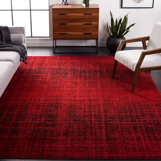 Safavieh Zeitgenössische Teppich für Wohnzimmer, Esszimmer, Schlafzimmer - Adirondack Collection, Kurzer Flor, Rot und Schwarz, 244 X 305 cm