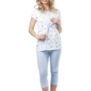 Mysanity® Stillpyjama, Oberteil vorne offen, Hellblau 1 St