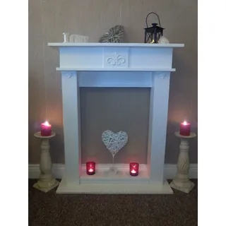 Kaminkonsole " Vision" weiß, Kaminumrandung, Dekokamin