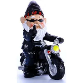agctrler Gartenzwerg Motorrad Zwerge für den Garten, 13.3cmx13cm Lustige Gartenzwerg Gartenstatuen, Wasserdicht Sonnenschutz Gartendeko, gartenzwerge für Außen, Motorrad Geschenke für männer