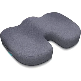 bonmedico Sitzkissen orthopädisch - Memory Foam Steißbeinkissen - Ergonomisches Sitzkissen für Auto & Bürostuhl, Rollstuhlkissen - Wellness Grau (Standard) - Kein kühlendes Gel