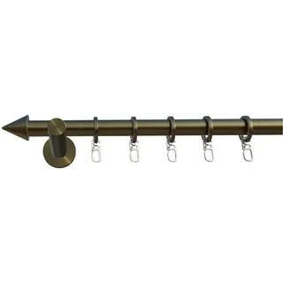 Gardinenstange INDEKO "Calais", messing, antik, L:310cm Ø:16mm, Eisen, Gardinenstangen, Gardinenstange, Komplett-Set inkl. Ringen, Faltenlegehaken und Montagematerial
