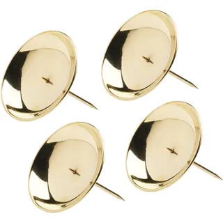 Nklaus 4X Adventskranz Kerzenteller Ø8cm Kranzteller Advent mit Dorn Messing Gold Deko 10659